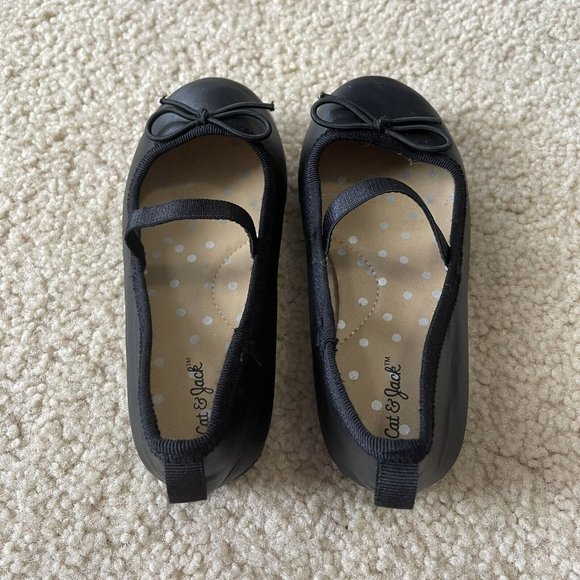 Cat And Jack Black Mary Jane Slip On Shoes Size 9 - Picture 3 of 6